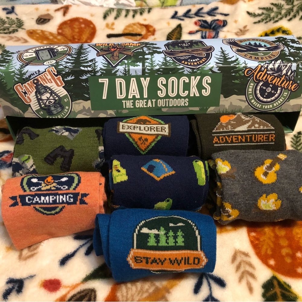 7 Day Socks Explorer Outdoor Camp Pattern NEW🏷️